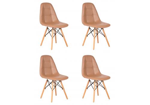  Набор 4 шт Стул обеденный DOBRIN BENNET, ножки светлый бук, коричневый, фото 1 