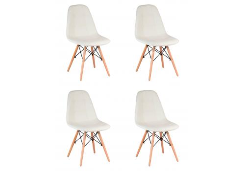  Набор 4 шт Стул обеденный DOBRIN BENNET, ножки светлый бук, кремовый, фото 1 