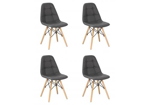  Набор 4 шт Стул обеденный DOBRIN BENNET, ножки светлый бук, серый, фото 1 