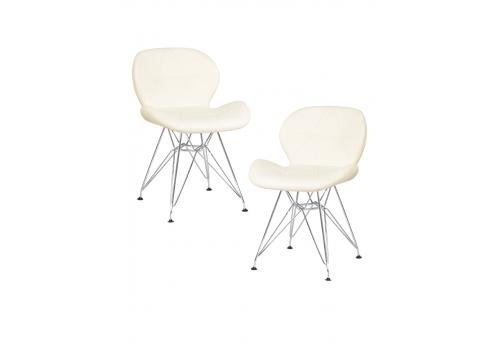  Набор 2 шт Стул обеденный DOBRIN BUTTERFLY CHROME, ножки хром, цвет кремовый, фото 1 