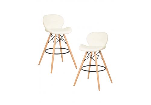  Набор 2 шт Стул барный DOBRIN BUTTERFLY BAR, ножки светлый бук, цвет кремовый, фото 1 