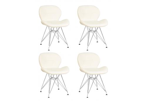  Набор 4 шт Стул обеденный DOBRIN BUTTERFLY CHROME, ножки хром, цвет кремовый, фото 1 