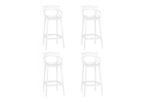  Набор 4 шт Стул барный DOBRIN MASTERS BAR, белый (W-02), фото 1 