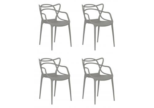  Набор 4 шт Стул обеденный DOBRIN MASTERS, светло-серый (GR-01), фото 1 