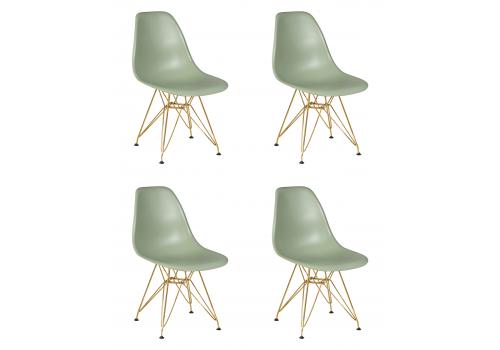  Набор 4 шт Стул обеденный DOBRIN DSR, ножки золотые, цвет мятный (NX-G-09), фото 1 