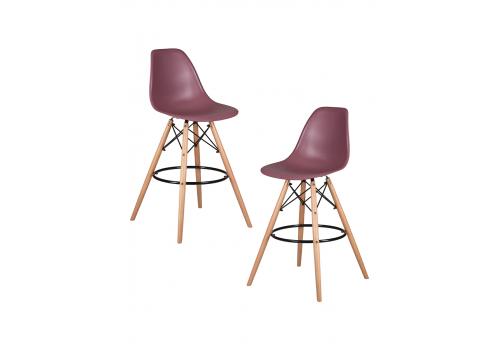  Набор 2 шт Стул барный DOBRIN DSW BAR, ножки светлый бук, цвет пыльная роза (NX-P-11), фото 1 