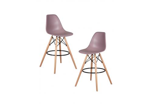  Набор 2 шт Стул барный DOBRIN DSW BAR, ножки светлый бук, цвет сиреневый (P-04), фото 1 