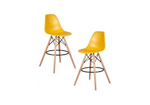  Набор 2 шт Стул барный DOBRIN DSW BAR, ножки светлый бук, цвет горчичный (Y-03), фото 1 