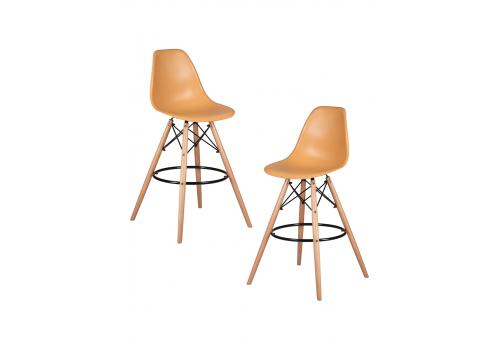  Набор 2 шт Стул барный DOBRIN DSW BAR, ножки светлый бук, цвет персиковый (NX-Y-06), фото 1 