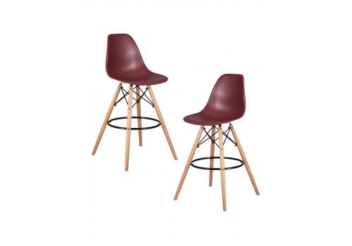  Набор 2 шт Стул барный DOBRIN DSW BAR, ножки светлый бук, цвет сливовый (R-13), фото 1 