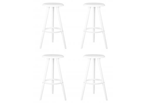  Набор 4 шт Табурет барный DOBRIN ROYCE WHITE, белый (W-02), фото 1 
