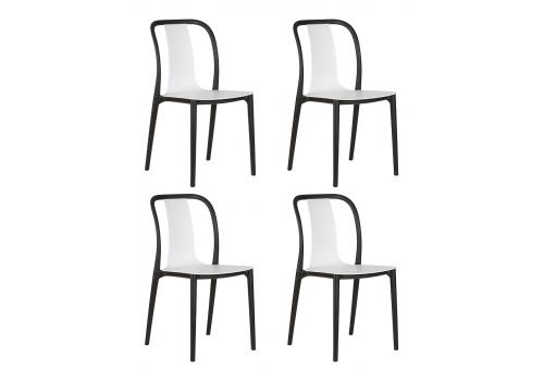  Набор 4 шт Стул обеденный DOBRIN ADAM, черный/белый, фото 1 