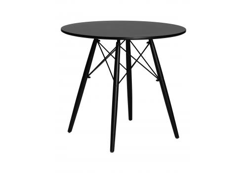  Стол обеденный DOBRIN CHELSEA`80 BLACK, столешница черная, основание черное, фото 1 