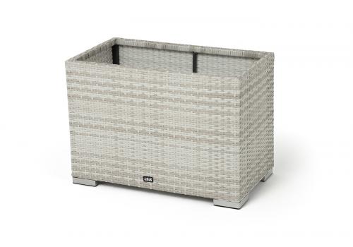  "Лунго" кашпо для цветов большое плетеное из искусственного ротанга, цвет бежевый, фото 1 