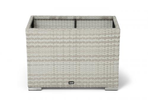  "Лунго" кашпо для цветов большое плетеное из искусственного ротанга, цвет бежевый, фото 2 