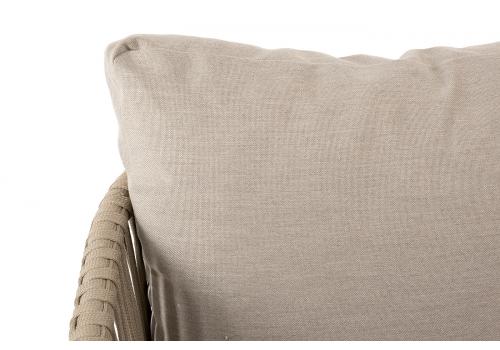  "Мальорка" диван 3-местный плетеный из роупа, основание дуб, роуп серо-коричневый 23мм, ткань бежевая 15052, фото 10 