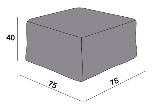  Защитный чехол на журнальный столик/оттоманку Лунго, 74×74×38 см, темно-серый, фото 2 