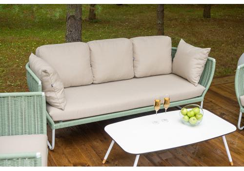  "Фиджи" лаунж-зона 5-местная плетеная из роупа (веревки), каркас алюминиевый светло-серый, роуп зеленый (4204), фото 14 