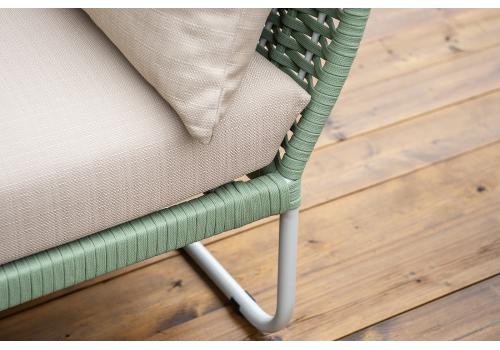  "Фиджи" лаунж-зона 5-местная плетеная из роупа (веревки), каркас алюминиевый светло-серый, роуп зеленый (4204), фото 19 