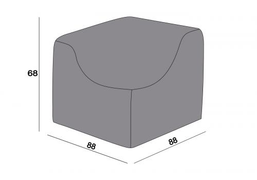  Защитный чехол на модуль Лунго угловой 86×86×65 см, цвет темно-серый, фото 2 