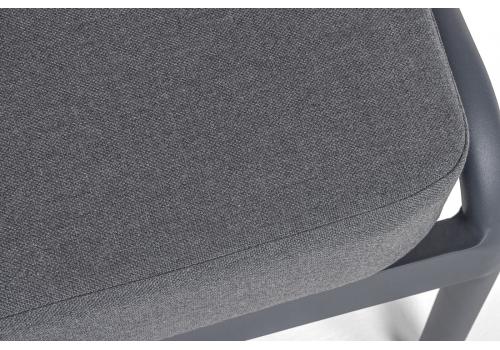  "Ронда" диван 3-местный плетеный из роупа, каркас алюминий темно-серый (RAL7024) муар, роуп серый 40 мм tex, ткань темно-серая 027, фото 8 