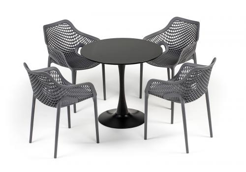  "Беллини" обеденная группа на 4 персоны, цвет темно-серый, фото 1 