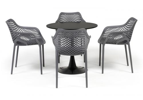  "Беллини" обеденная группа на 4 персоны, цвет темно-серый, фото 3 