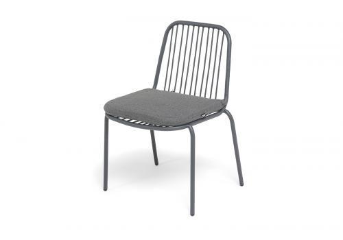  "Кастелло" стул плетеный из роупа, каркас из стали темно-серый (RAL7024) муар, ткань темно-серая 027, фото 1 