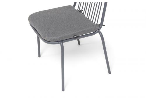  "Кастелло" стул плетеный из роупа, каркас из стали темно-серый (RAL7024) муар, ткань темно-серая 027, фото 7 