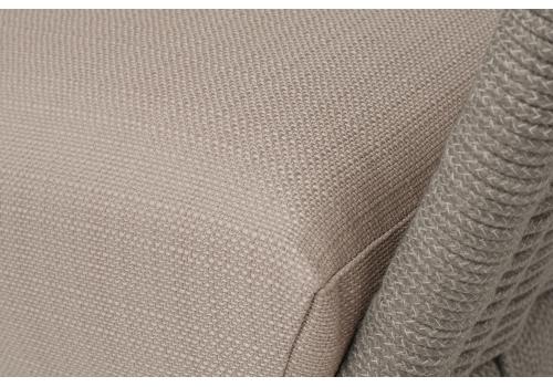  "Фиджи" диван 3-местный плетеный из роупа, каркас алюминий светло-серый (RAL7035) муар, роуп серый меланж круглый, ткань Mossle бежевая, фото 5 