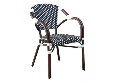  "Кабри" обеденная группа плетеная на 4 персоны, цвет черно-белый, фото 4 