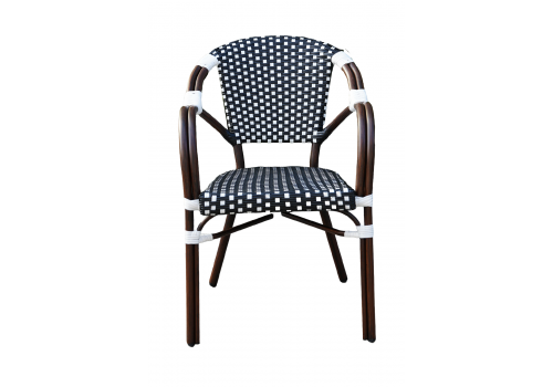  "Кабри" обеденная группа плетеная на 4 персоны, цвет черно-белый, фото 5 