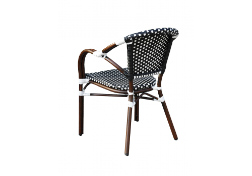  "Кабри" обеденная группа плетеная на 4 персоны, цвет черно-белый, фото 6 