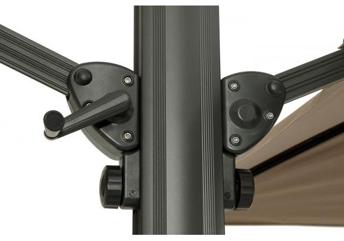  "Фабриано" зонт двухкупольный 3x3м на алюминиевой опоре, тент темно-серый, фото 7 