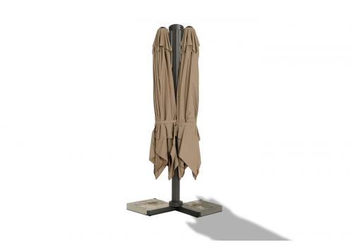  "Фабриано" зонт двухкупольный 3x3м на алюминиевой опоре, тент темно-серый, фото 8 