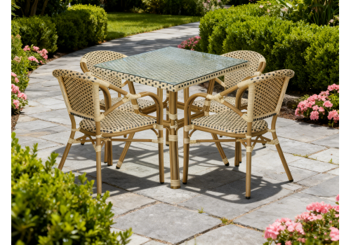  "Кабри" плетеный стул из искусственного ротанга, цвет бежево-коричневый, фото 7 