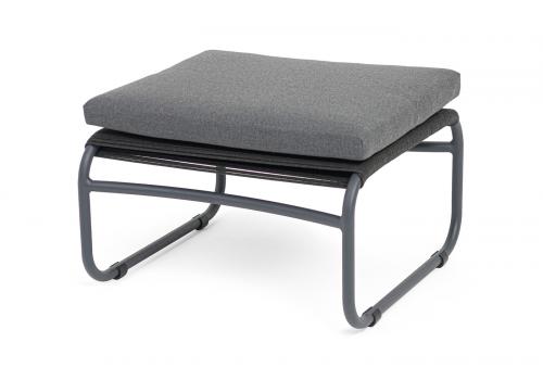  "Ането" пуф плетеный из роупа, каркас алюминий темно-серый (RAL7024) муар, роуп темно-серый круглый, фото 1 