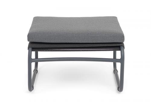  "Ането" пуф плетеный из роупа, каркас алюминий темно-серый (RAL7024) муар, роуп темно-серый круглый, фото 2 