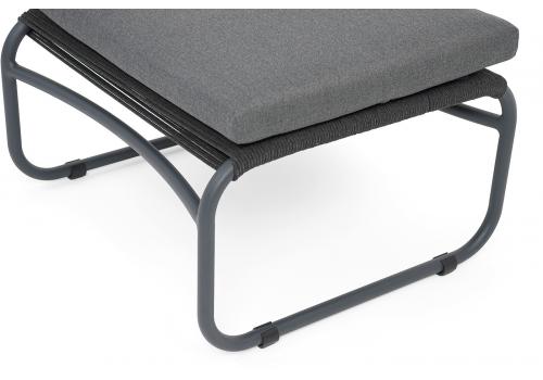  "Ането" пуф плетеный из роупа, каркас алюминий темно-серый (RAL7024) муар, роуп темно-серый круглый, фото 4 