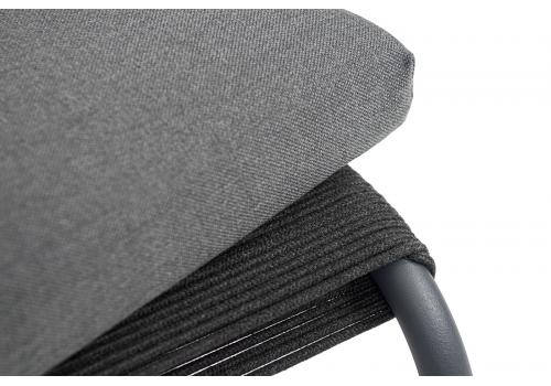  "Ането" пуф плетеный из роупа, каркас алюминий темно-серый (RAL7024) муар, роуп темно-серый круглый, фото 5 