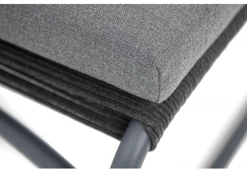  "Ането" пуф плетеный из роупа, каркас алюминий темно-серый (RAL7024) муар, роуп темно-серый круглый, фото 6 