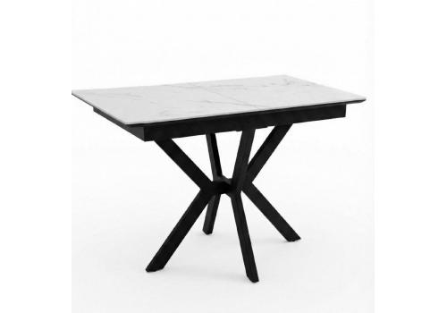 Стол DikLine DI100 Мрамор Кристал белый/опоры черные (2уп.), фото 1 