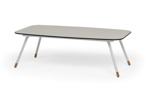  "Верона" журнальный стол из HPL 120х65, H40, каркас белый муар, цвет столешницы "молочный", фото 1 