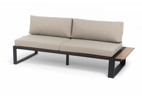  "Тулон" левый модуль, каркас алюминий, HPL "дуб", черный муар, ткань бежевая 15052, фото 4 