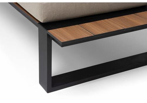  "Тулон" левый модуль, каркас алюминий, HPL "дуб", черный муар, ткань бежевая 15052, фото 7 