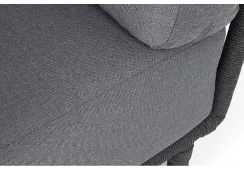  "Верона" правый-угол модуль плетеный из роупа, каркас алюминий темно-серый (RAL7024) муар, роуп темно-серый круглый, ткань темно-серая 027, L220х89, фото 7 