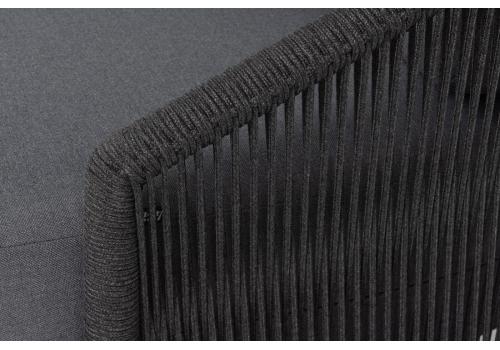  "Верона" левый модуль плетеный из роупа, каркас алюминий темно-серый (RAL7024) муар, роуп темно-серый круглый, ткань темно-серая 027, L131х89, фото 6 