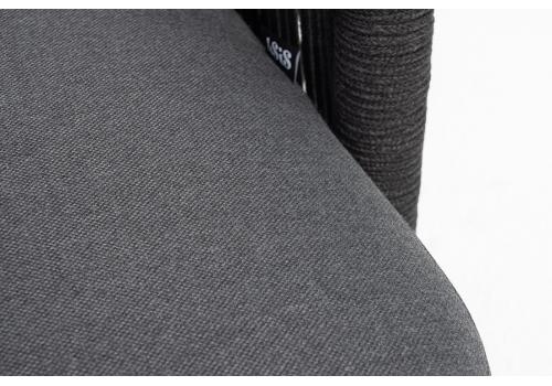  "Верона" левый модуль плетеный из роупа, каркас алюминий темно-серый (RAL7024) муар, роуп темно-серый круглый, ткань темно-серая 027, L131х89, фото 7 