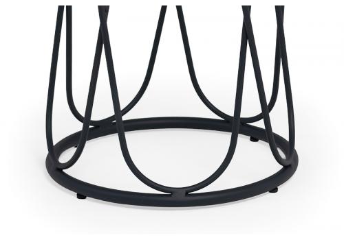  "Перу" журнальный стол из HPL круглый Ø40 H55, каркас из алюминия темно-серый (RAL 7024) муар, цвет столешницы "дуб", фото 3 