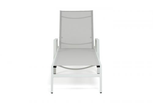  "Парма" шезлонг из алюминия темно-серый (RAL7024) муар, ткань текстилен серая, фото 4 